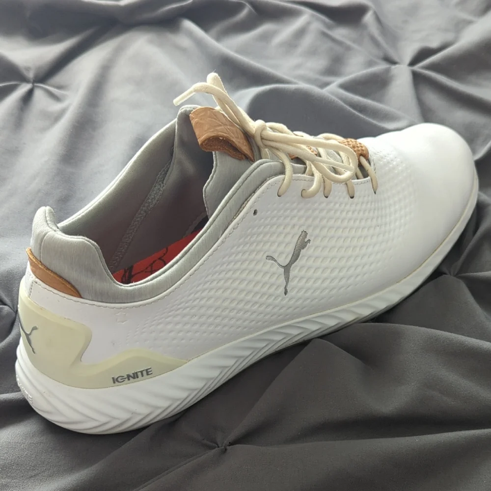 Puma Ignite Pwradapt Leather 2.0 Golf Shoes White Men's Size 11 - Picture 4 of 9